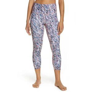 Zella BNWOT hi waist "studio lite" crop leggings pink print